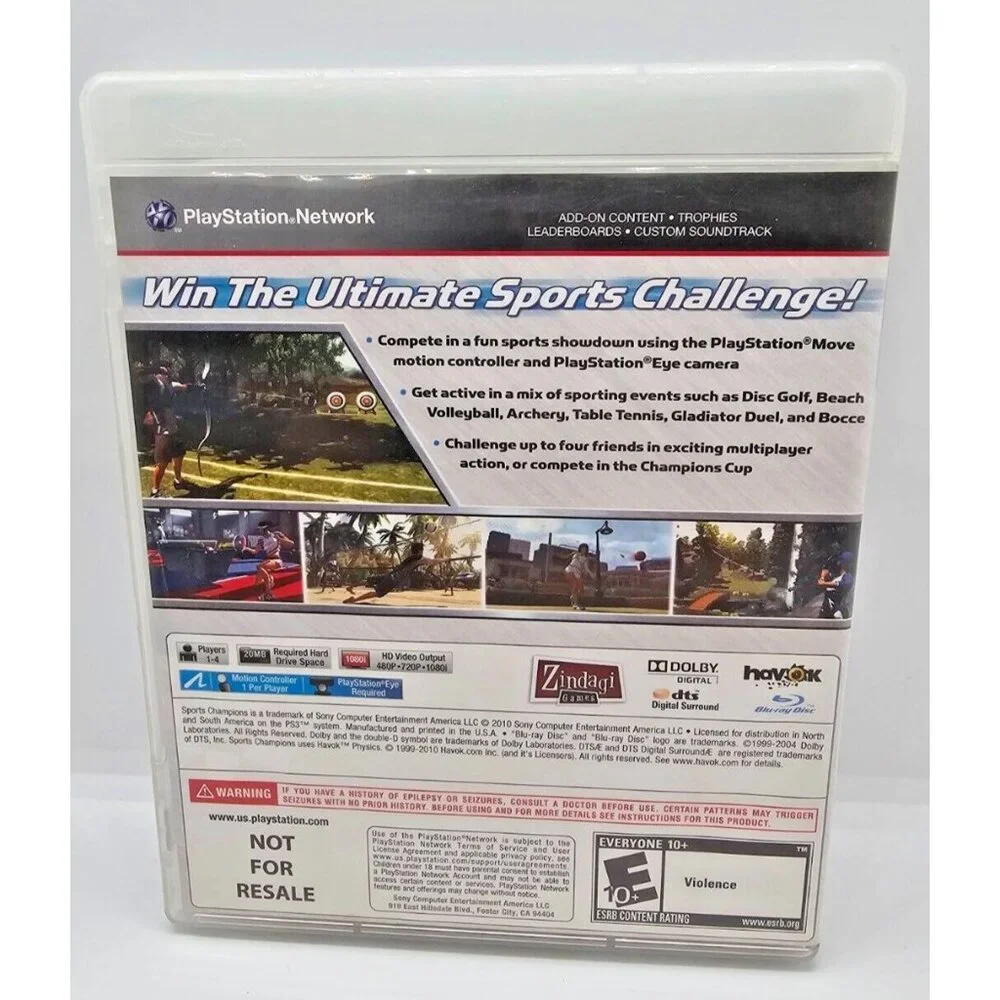 Sports Champions (Sony PlayStation 3 , 2010) PS3 move no scratches